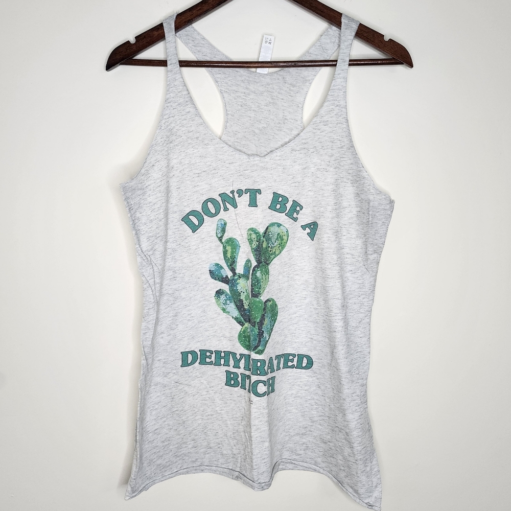 Hippie Runner Womens Light Gray "Dehydrated" Tank Top Size Large